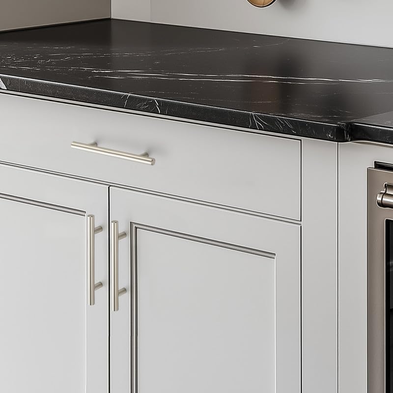 HOME EDIT Brushed Nickel Cabinet Handles, Drawer Pulls, 4 Inch, 30 Pack - color: Brushed Nickel, size: 4 Inch Hole Center
