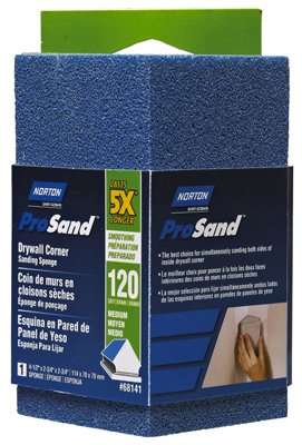 Norton ProSand 4-1/2 in. L x 2-3/4 in. W x 2-3/4 in. 120 Grit Medium Corner Sanding Sponge