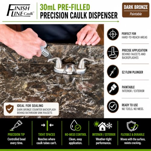 30mL Pre-Filled Precision Caulk Applicator Bronze 1-Pack - color: Dark Brown / Bronze