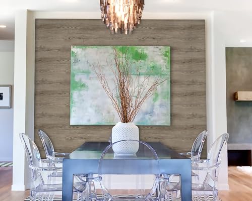 GloryTik Grey Brown Wood Grain Contact Paper Faux Wood Peel and Stick Wallpaper Wood Removable Self Adhesive Waterproof Wallpaper 78.7"X17.7" - color: Grey Brown, size: 17.7" x 78.7"