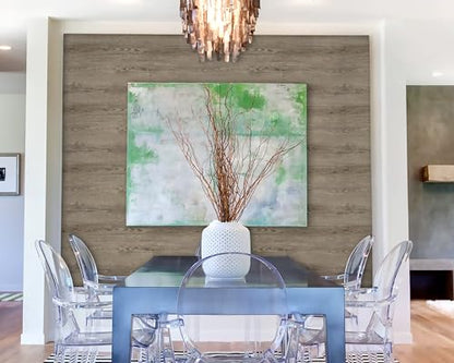 GloryTik Grey Brown Wood Grain Contact Paper Faux Wood Peel and Stick Wallpaper Wood Removable Self Adhesive Waterproof Wallpaper 78.7"X17.7" - color: Grey Brown, size: 17.7" x 78.7"