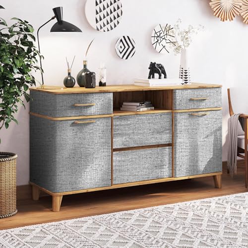 Gray Grasscloth Peel and Stick Wallpaper Textured 15.7in x 118.1in - color: Gray, size: 15.7" x 118.1"