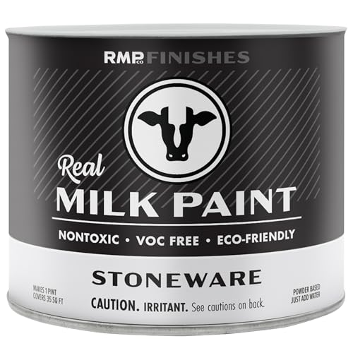 RMP Finishes Real Milk Paint Powder for Wood Furniture, Cabinets, Walls, Brick, and Stone, Matte Finish, Water-Based, Organic, Stoneware, 1 Pint - color: Stoneware, size: 16 Fl Oz (Pack of 1)