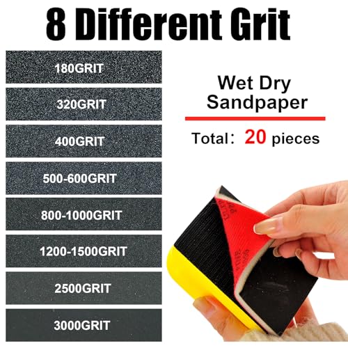MAXMAN Sanding Sponge Set, 320 Grit Foam, Wet/Dry Sandpaper for Wood/Metal - style: 320 Grit