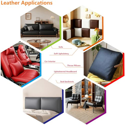 CDY Marine Vinyl Upholstery Fabric: 54"x72" Soft Grain Faux Leather Durable - color: Red, size: 2Yard（54"x72"）