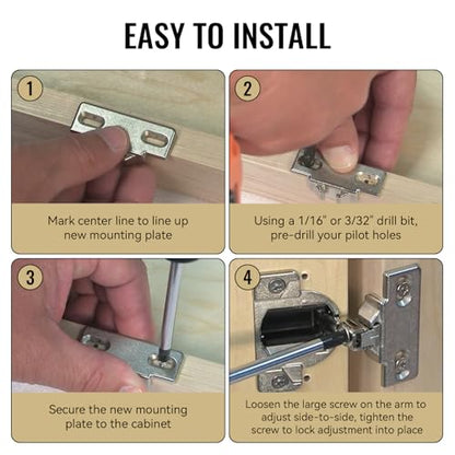 Hinge Mounting Plate Replacement for Blum 1 3/8" Overlay Compact 33