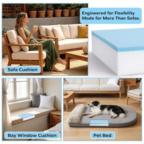 Couch Cushion Replacement, Dual-Layer Foam Cushions for Chairs, 26x24x6in - color: 1pcs - 6"x24"x26" - Dual-layer