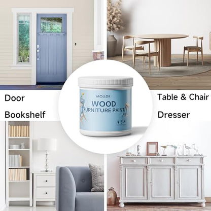 Matte Wood Furniture Paint, Glacier Gray, 16 Fl Oz with Tools - color: Glacier Gray, size: 16 Fl Oz (Pack of 1)