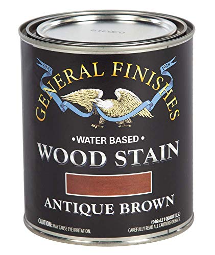 General Finishes Water Based Wood Stain, 1 Quart, Antique Brown - color: Antique Brown, size: 1 Quart