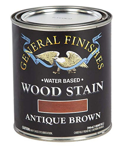 General Finishes Water Based Wood Stain, 1 Quart, Antique Brown - color: Antique Brown, size: 1 Quart