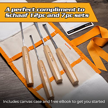 Schaaf Wood Carving Tools 4-pc Wood Chisel Set, Fishtail Gouges, Cr-V 60 - color: 4 Piece Fishtail Set