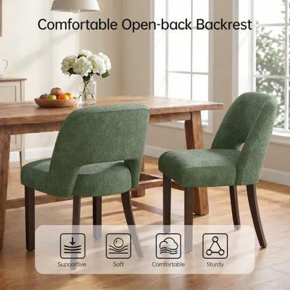 Usaint Upholstered Dining Chairs Set of 4, Modern Fabric Kitchen Chairs - color: Green
