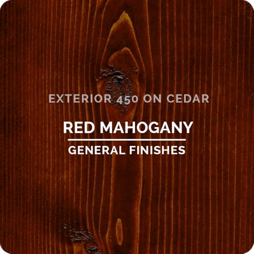 General Finishes Exterior 450 Water Based Wood Stain, 1 Gallon, Red Mahogany - color: Red Mahogany, size: 1 Gallon