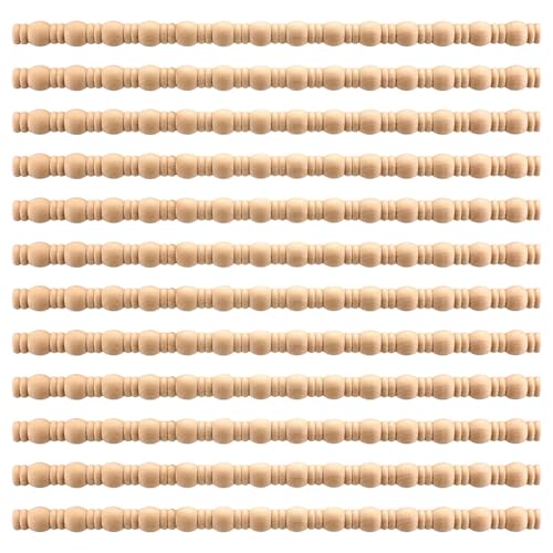 Nuanchu 12 Pcs Unfinished 3D Wood Trim Decor, Gourd Line, 20mm - size: 20mm, style: Gourd Line