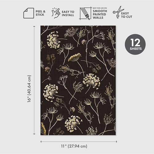 Main Street Peel and Stick Wallpaper Sheets, Queen Anne's Lace, 12-Pack - style: Queen Anne's Lace Design GCF