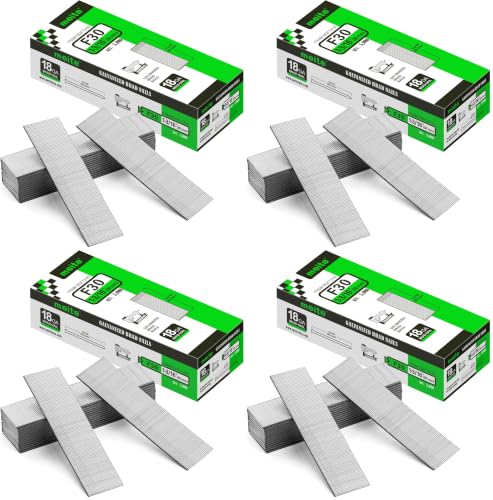 meite Brad Nails 1-3/16-Inch, 18 Gauge Galvanized Brad Nail 5,000 Count F30 for Pneumatic, Electric Brad Nailer Gun (1 Box) (Pack of 4) - size: 1-3/16 Inch (Pack of 4), style: 1 Box