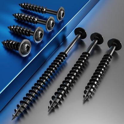 Wensilon Pocket Hole Screws, #8 x 2-1/2", Square Drive, Black, 1lbs 70pcs - color: Black, size: 8*2-1/2"