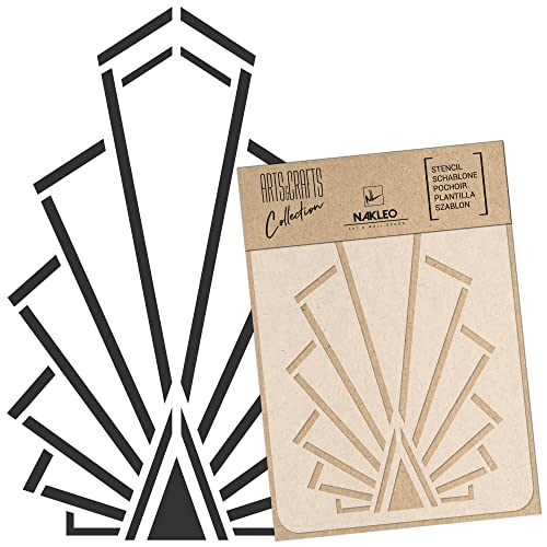 NAKLEO Painting Stencil for Crafts A4 8.3” x 11.8”, Art Deco Railing Grill Pattern, Reusable Plastic DIY & Scrapbooking Drawing Template, Decoupage Art Home Decor, Wall Wood Fabric Furniture - color: Art Deco Railing Grill, size: A4