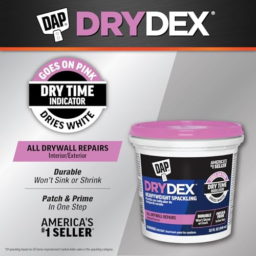 DAP DryDex Dry Time Indicator Spackling, Pink/White, 32 Oz (7079812330) - size: 1 Quart
