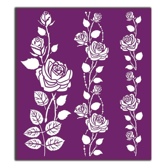 Dixie Belle Paint Company Silkscreen Stencil - Roses 8� x 9� - 3 Pack - style: Roses
