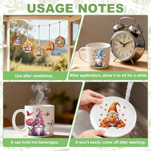 GLOBLELAND 56 Sheets Holiday Gnome Transfer Sticker for Crafts 3.9×3.6 inch - color: Gnomes