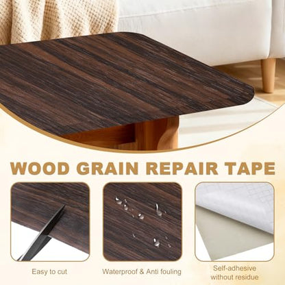 HARFINGTON Wood Grain Repair Tape 2" x16ft Self-Adhesive Repair Patch - color: Black Walnut, size: 2" x 16ft