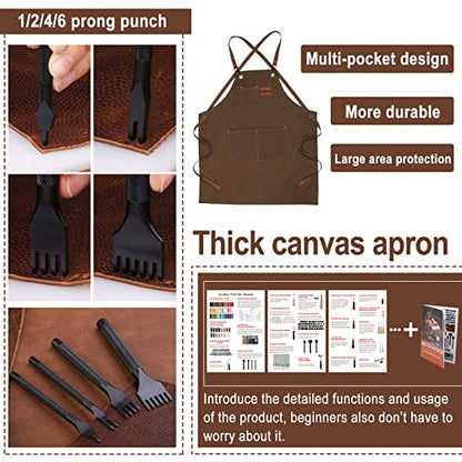 628 Pcs Leather Working Tools Kit, Leather Crafting Kit with Tools Supplies - size: 628 Pcs