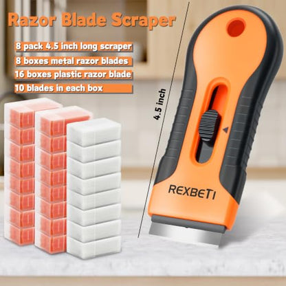 REXBETI Razor Blade Scraper Tool, Paint, Windows, Glass Stovetop Scraper - size: 8