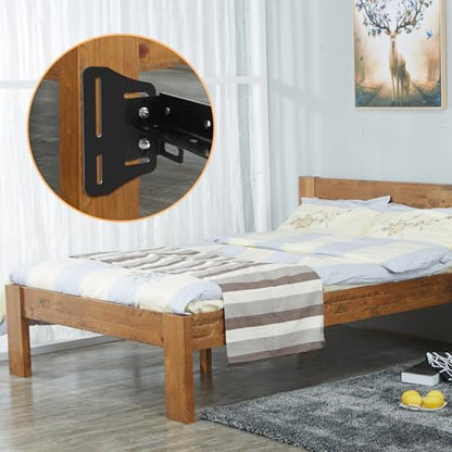 2Pcs Queen Bed Modification Plate, Headboard Attachment Kit - color: Black, size: Bed Frame Brackets