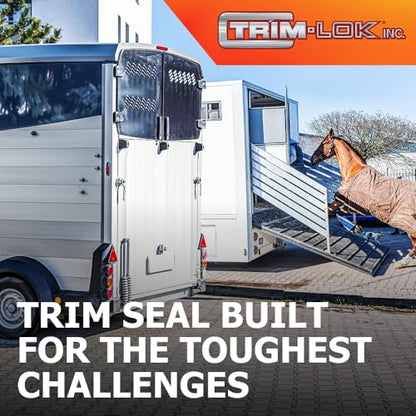 TRIM-LOK Trim Seal, Edge Trim with Side Bulb, Fits 0.625-Inch Bulb, 1/8-Inch Edge, 100-Foot Length, Black Pebble Finish, Flexible PVC Plastic Trim with EPDM Rubber Weather Stripping - style: 0.625" Bulb, 1/8" Edge, 9/16" Leg, 100 Feet