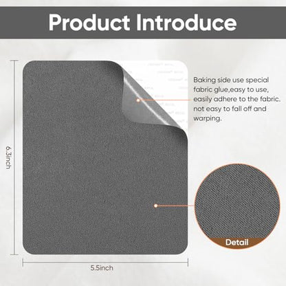 Couch Patch Repair Fabric,6-Piece Self-Adhesive Microfiber Patches，Quick Fix Sofa Chair Car Seat,Furniture,Upholstery Repair Kit. (Grey) - color: Grey, size: 5.5 x 6.3 inches