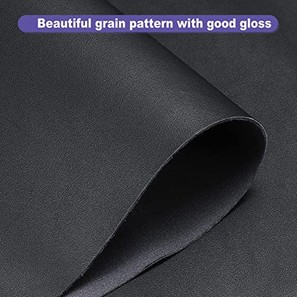 PATIKIL PU Faux Leather Fabric Nappa Grain 2 Yards Length 72"x54"x0.04" Soft Synthetic Leather Material Sheets 1.2mm Thick for Bags DIY Crafts, Black - color: Black, size: 54"x72"x0.04"