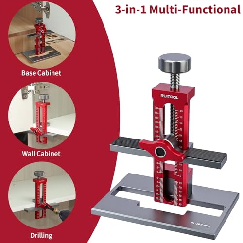 RUITOOL 3-in-1 Cabinet Door Mounting Jig for Face Frame/Frameless Cabinets