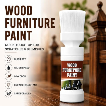 White Touch-Up Paint With Brush for Wood,Furniture,Cabinets,Metal - color: White
