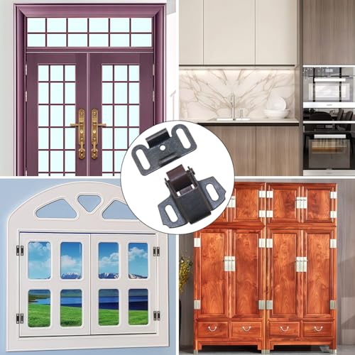 4PCS Furniture Hardware Fittings Roller Bumper Ball Door Buckle Red Antique Single Wheel Door Clip Buckle with Screws 5pcs for Cabinet Wardrobe Door Roller Door Latch