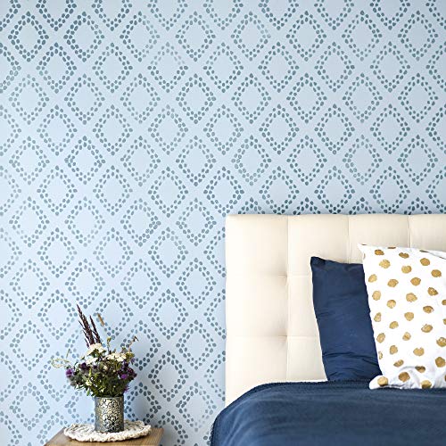 STENCILIT Diamonds Large Wall Stencil for Painting - 24x39in Stencil