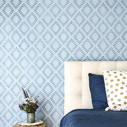 STENCILIT Diamonds Large Wall Stencil for Painting - 24x39in Stencil