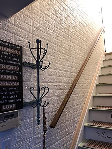 Art3d 20-Pack Durable Faux Brick Peel and Stick 3D Wall Panels, White - color: White, size: 20pcs-30.5x27.5inch