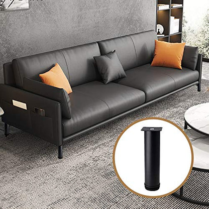 Set of 4 Adjustable Stainless Steel Furniture Legs 8 Inch Black - color: Black, size: 8 inch