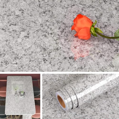 Livelynine 24 x 197 Inch Wide Granite Countertop Contact Paper Waterproof Gray Granite Peel and Stick Countertops Waterproof Wallpaper for Bathroom counter top covers for kitchen Table Desk Vinyl Wrap - size: 24"W x 197"L