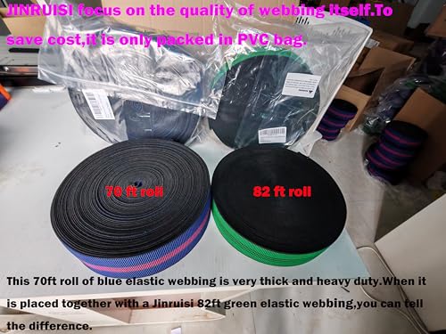 Thick and Heavy Duty Strong Elasticity Elastic Webbing,Dark Blue and Red,2.76" Wide,20' Long,Upholstery DIY,Sofa,Chair,Couch Sitting Belt Replacement,Upholstery Modification Elasbelt (20)