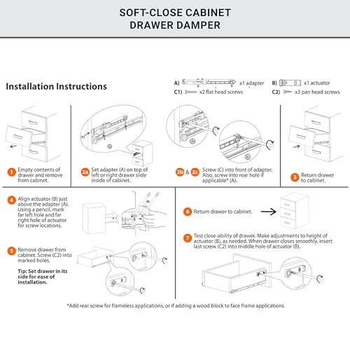 Titus Soft-Close Device For Drawers in Face-Frame Cabinets White
