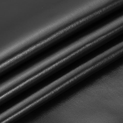 PATIKIL 29x17x0.03 Inch PU Leather Sheets, Soft Colored Faux Cowhide Grain PU Leather Sheet Repair Fabric Patch for Book Binding, Repairing, Crafting, Sewing, Black - color: Black