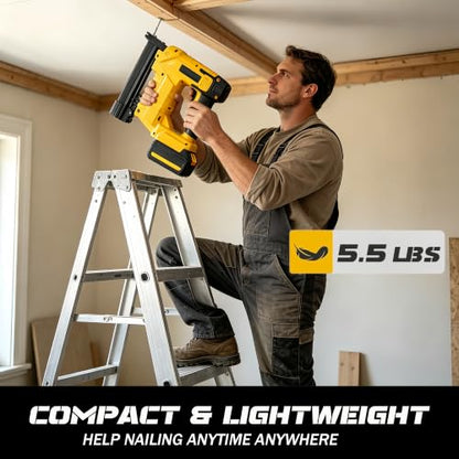 2-in-1 Cordless Brad Nailer for Dewalt 20V Battery (Tool Only)
