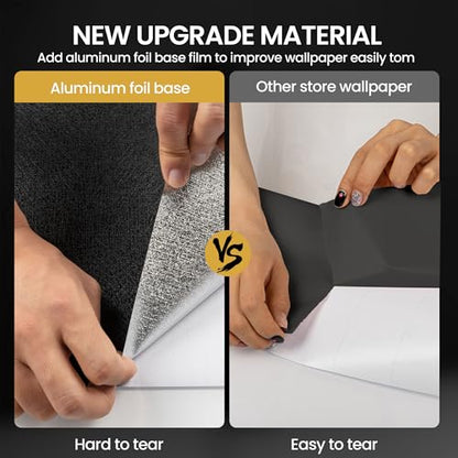 Black Wallpaper Peel and Stick with Tools, Matte Black Contact Paper - color: Black, size: 17.7" x 590.5"