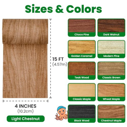 ECOHomes Wood Grain Repair Tape (Light Chestnut, 4 Inch x 15 Feet) - color: Light Chestnut, size: 4 Inch By 15 Ft