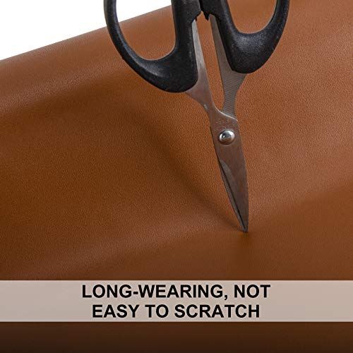 PU Fabric Material 1 Yard 54" x 36" Faux Synthetic Leather Sheets 1.2mm Thick Perfect for Upholstery, DIY Crafts, Hat Making, Hair Crafts Making, Sewing (Brown) - color: Brown, size: 1 Yard (54" x 36")
