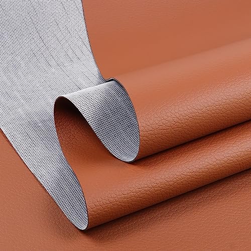 Marine Vinyl Fabric Waterproof Soft Leather Material 55"×180" Brown - color: Brown, size: 55"W x 180"L