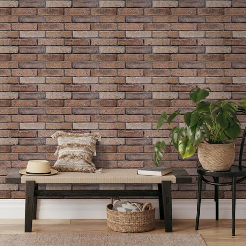 Commomy Faux Brick 3D Wall Panels - Not Real Brick 12 pcs of 22.8" x 11.8" - color: ‎Large Brick-O