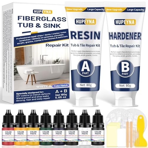 Fiberglass Repair Kit, Tile Repair Kit for Bathtub, Acrylic, Ceramic
